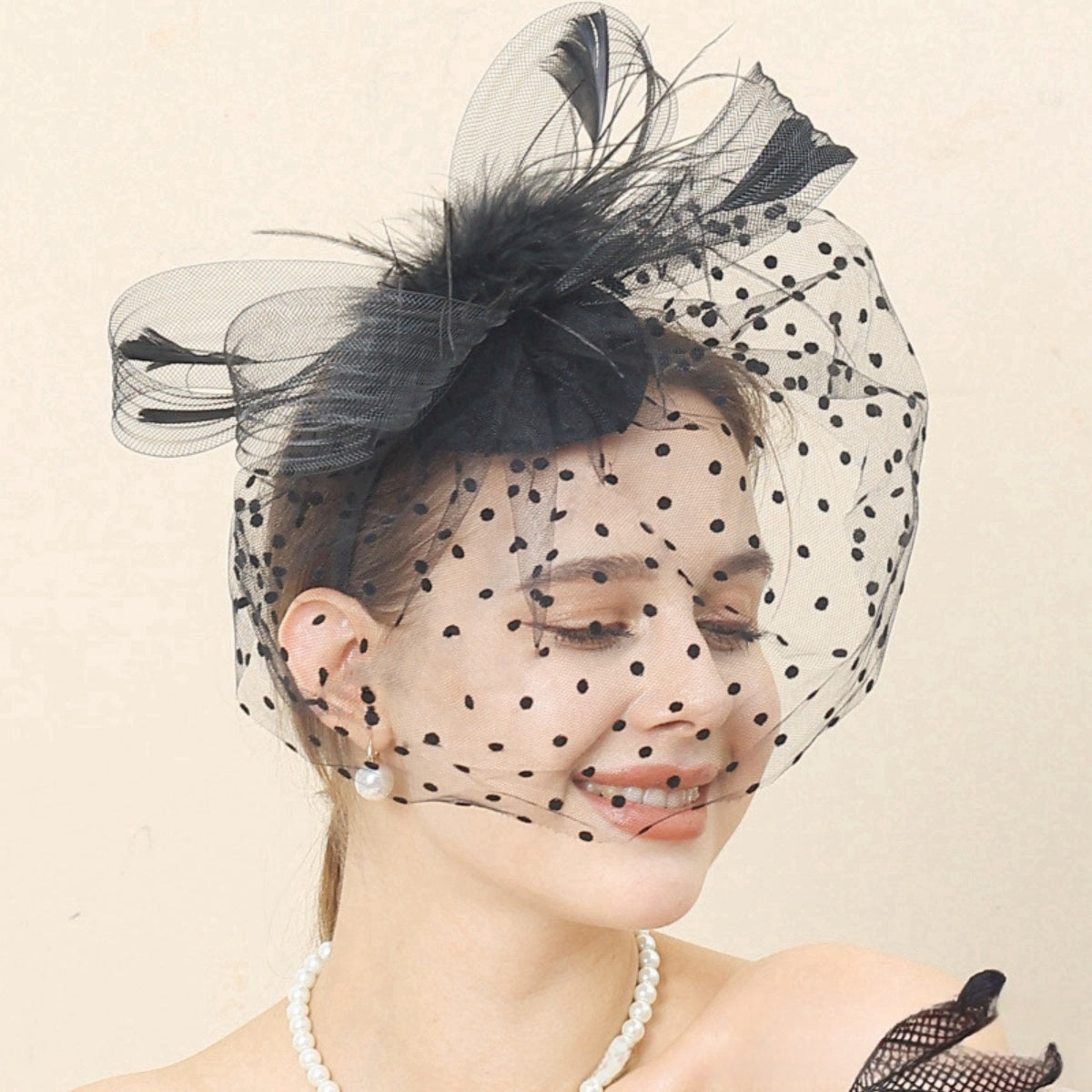 Vintage Veil Bridal Hair Accessories Feathers Cover Face Hairpin Hat M