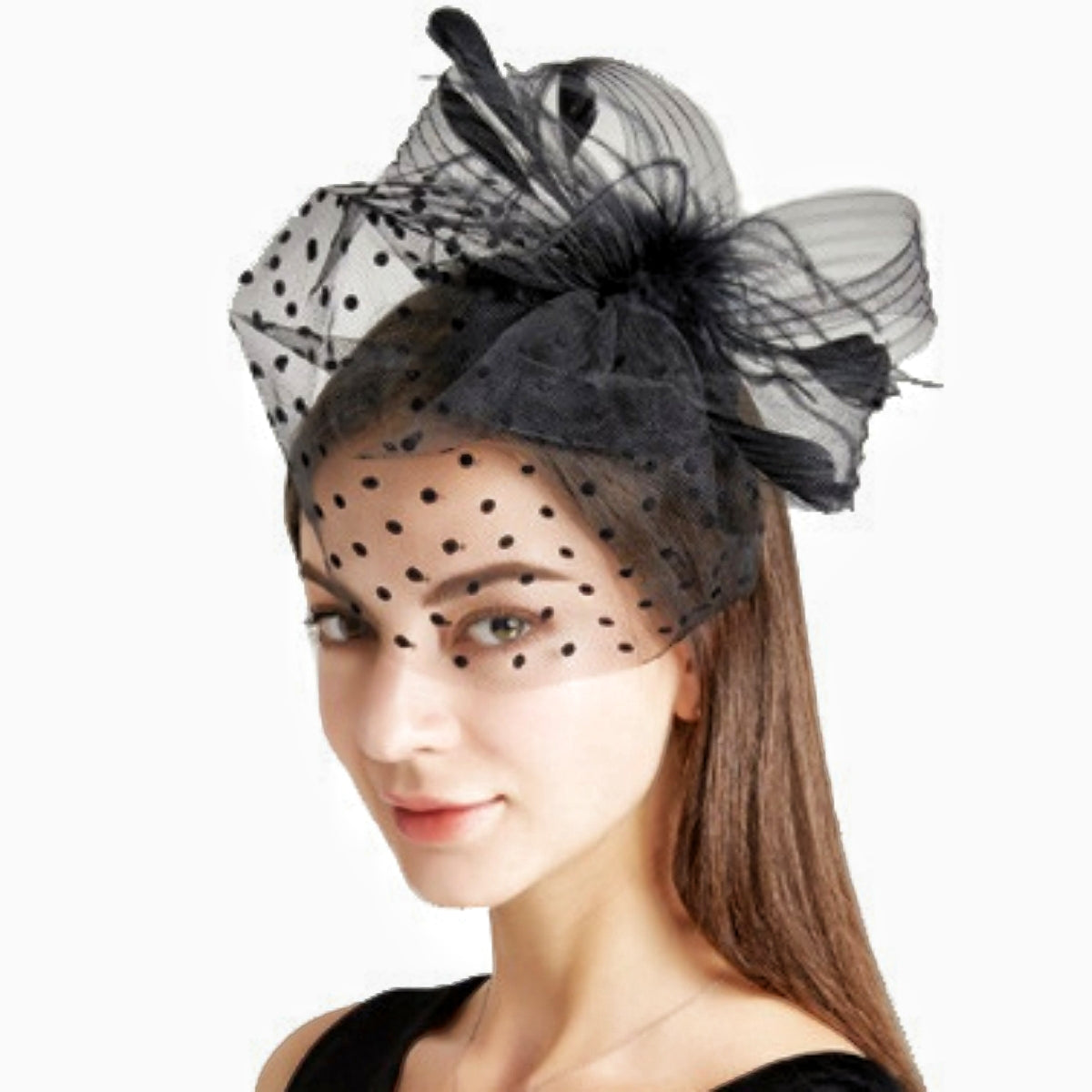 Vintage Veil Bridal Hair Accessories Feathers Cover Face Hairpin Hat M