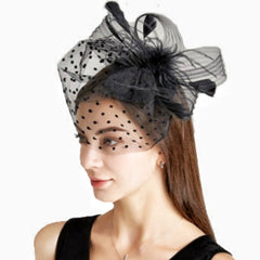 Vintage Veil Bridal Hair Accessories Feathers Cover Face Hairpin Hat M