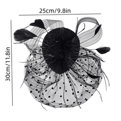 Vintage Veil Bridal Hair Accessories Feathers Cover Face Hairpin Hat M