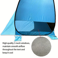 Portable Beach Tent for 2-3 Adults, UPF 50 Sun Protection, Lightweight