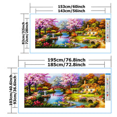 DIY Dream House Landscape Cross Stitch Kit 11CT Printed Canvas Painting