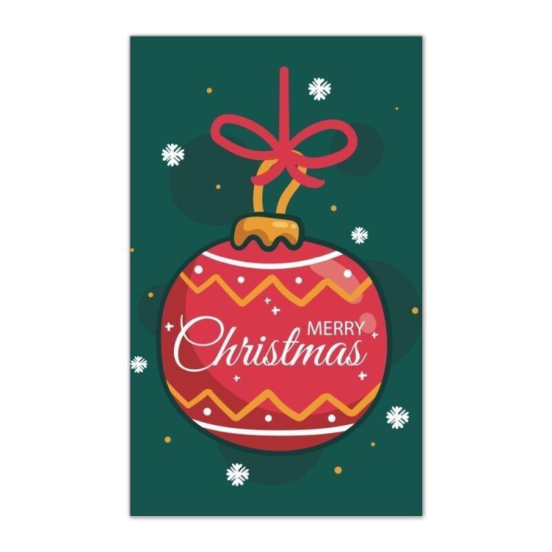 50pcs Mini Thank You Christmas Card with Cute Illustrations