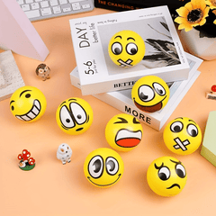 12pcs Random Face Stress Balls Squeeze Tension Relief Fidget Toys Foam Balls