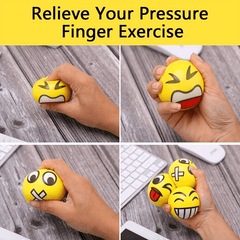 12pcs Random Face Stress Balls Squeeze Tension Relief Fidget Toys Foam Balls
