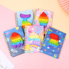 Colorful Butterfly Ice Cream Silicone Bubble A5 Coil Notebook