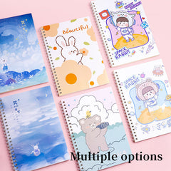 4pcs 60 Sheets A5 Coil Notebook Thickened Note taking Workbook