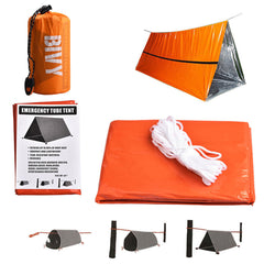 Emergency Shelter Survival Bivy Tube Tent Kit Thermal Blanket SOS Sleeping Bag