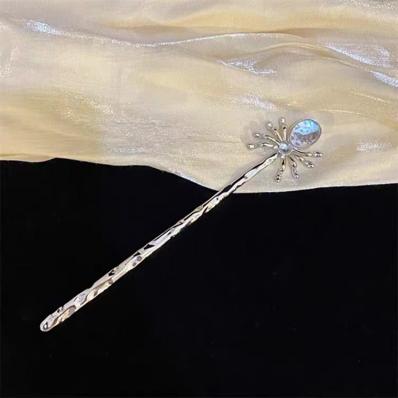 Spider Moonstone Hairpin Halloween Punk Sweet Chinese Metal Edge Clip Headwear