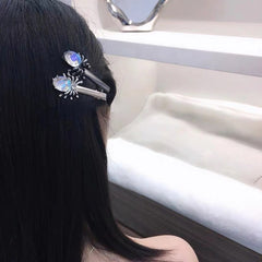 Spider Moonstone Hairpin Halloween Punk Sweet Chinese Metal Edge Clip Headwear