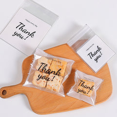 100pcs Snowflake Cookies Self Adhesive Wrapping Bag Christmas Party Gift Bag