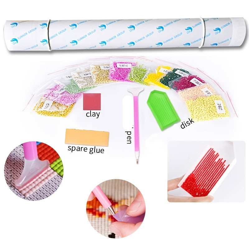 Christmas Santa Claus Elk Wreath 5D DIY Diamond Painting Set