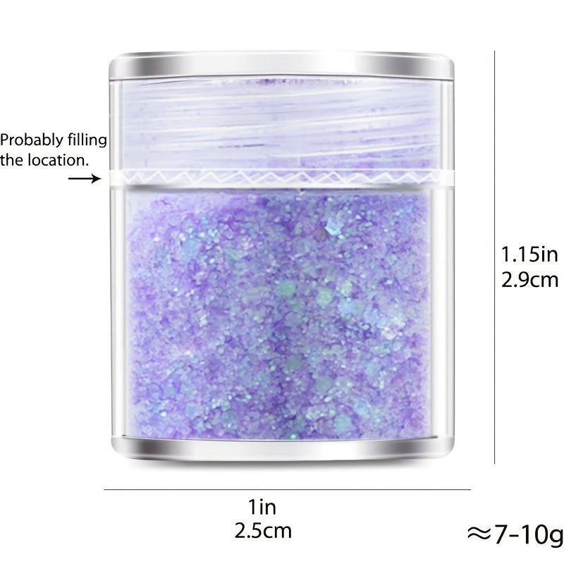 4pcs Mixed Glitter Face Holographic Hair Resin Craft