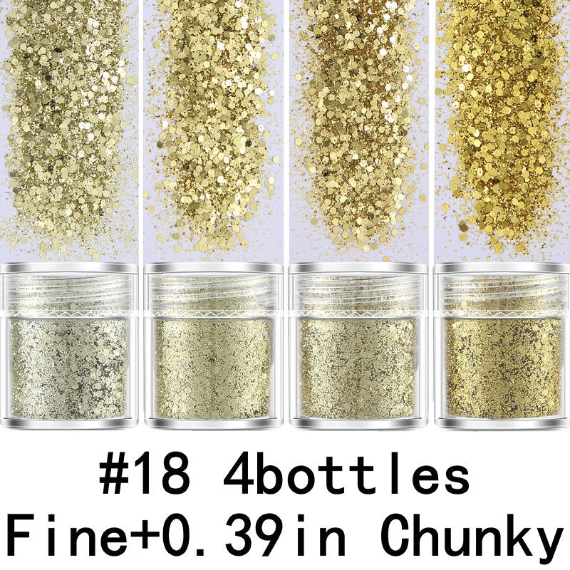 4pcs Mixed Glitter Face Holographic Hair Resin Craft