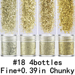 4pcs Mixed Glitter Face Holographic Hair Resin Craft