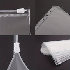 15pcs A5 Binder Pockets 6-Hole Budget Cash Envelopes Clear Zipper Folders