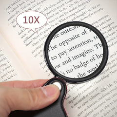 10x 50mm Pocket Magnifying Glass with Protective Sheath