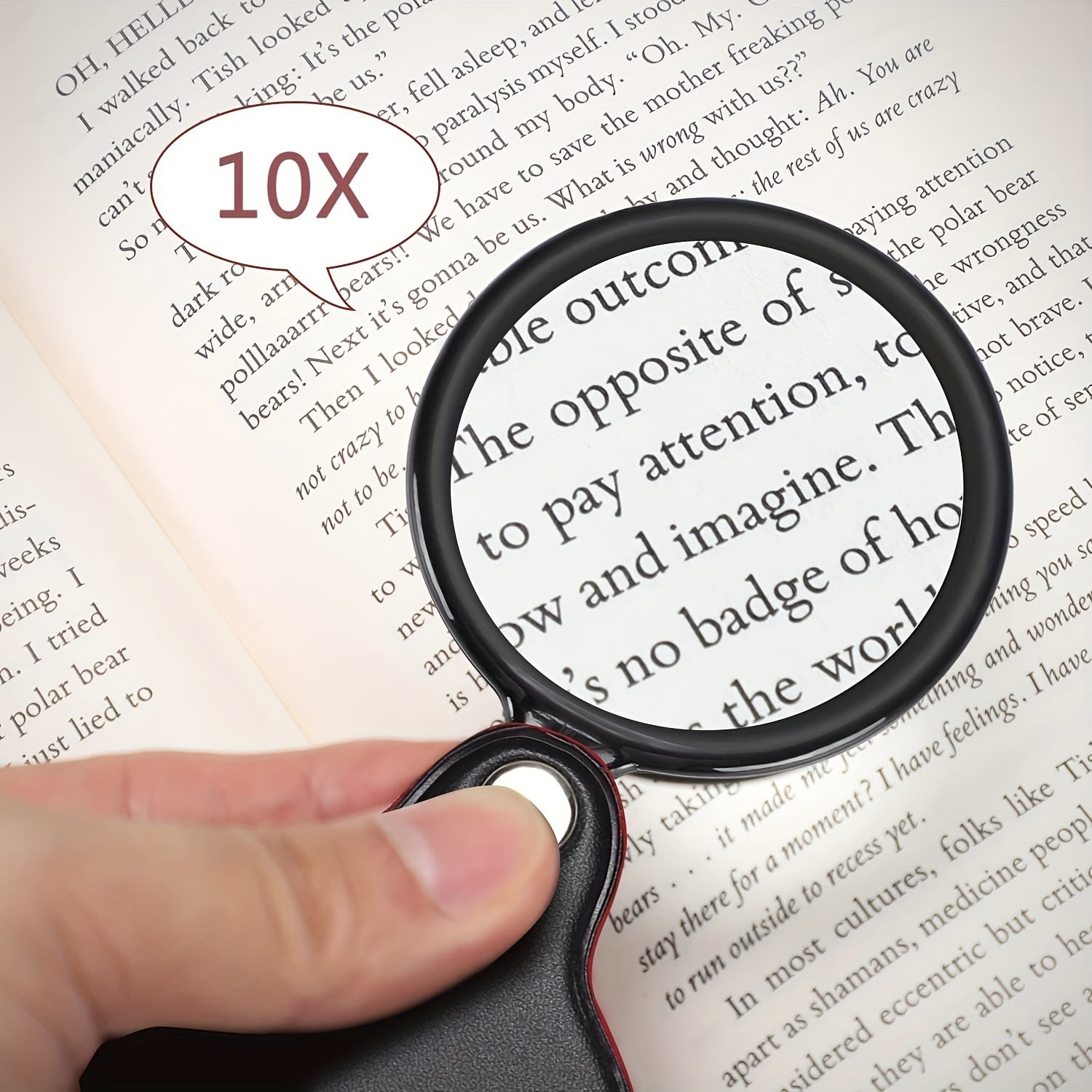 10x 50mm Pocket Magnifying Glass with Protective Sheath