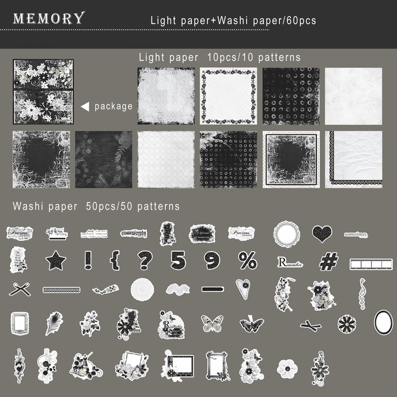 60pcs Vintage Scrapbook Paper Washi Sticker Retro Material For Plan