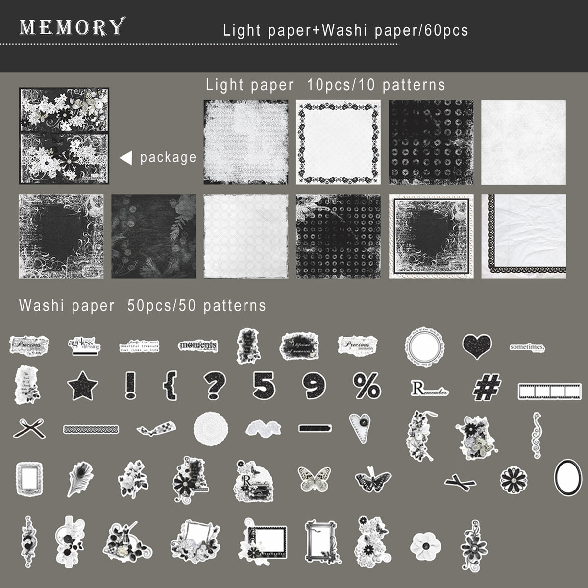 60pcs Vintage Scrapbook Paper Washi Sticker Retro Material For Plan