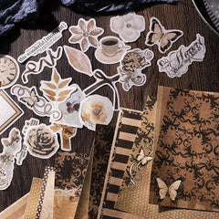 60pcs Vintage Scrapbook Paper Washi Sticker Retro Material For Plan