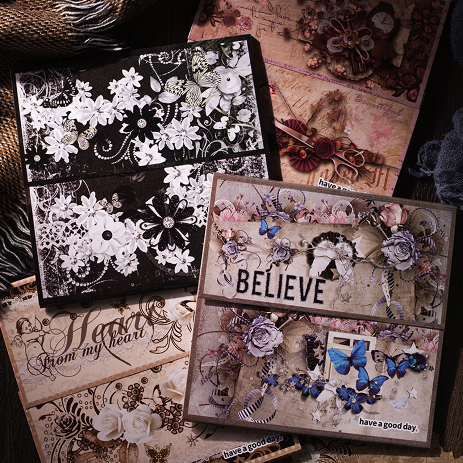 60pcs Vintage Scrapbook Paper Washi Sticker Retro Material For Plan