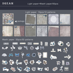 60pcs Vintage Scrapbook Paper Washi Sticker Retro Material For Plan