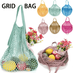 Reusable Fruit Grocery Shopper Cotton Tote Mesh Woven Net Shoulder Bag