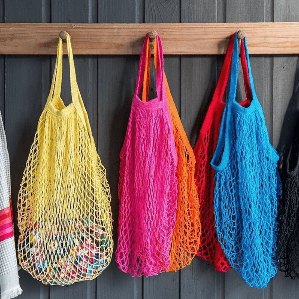 Reusable Fruit Grocery Shopper Cotton Tote Mesh Woven Net Shoulder Bag