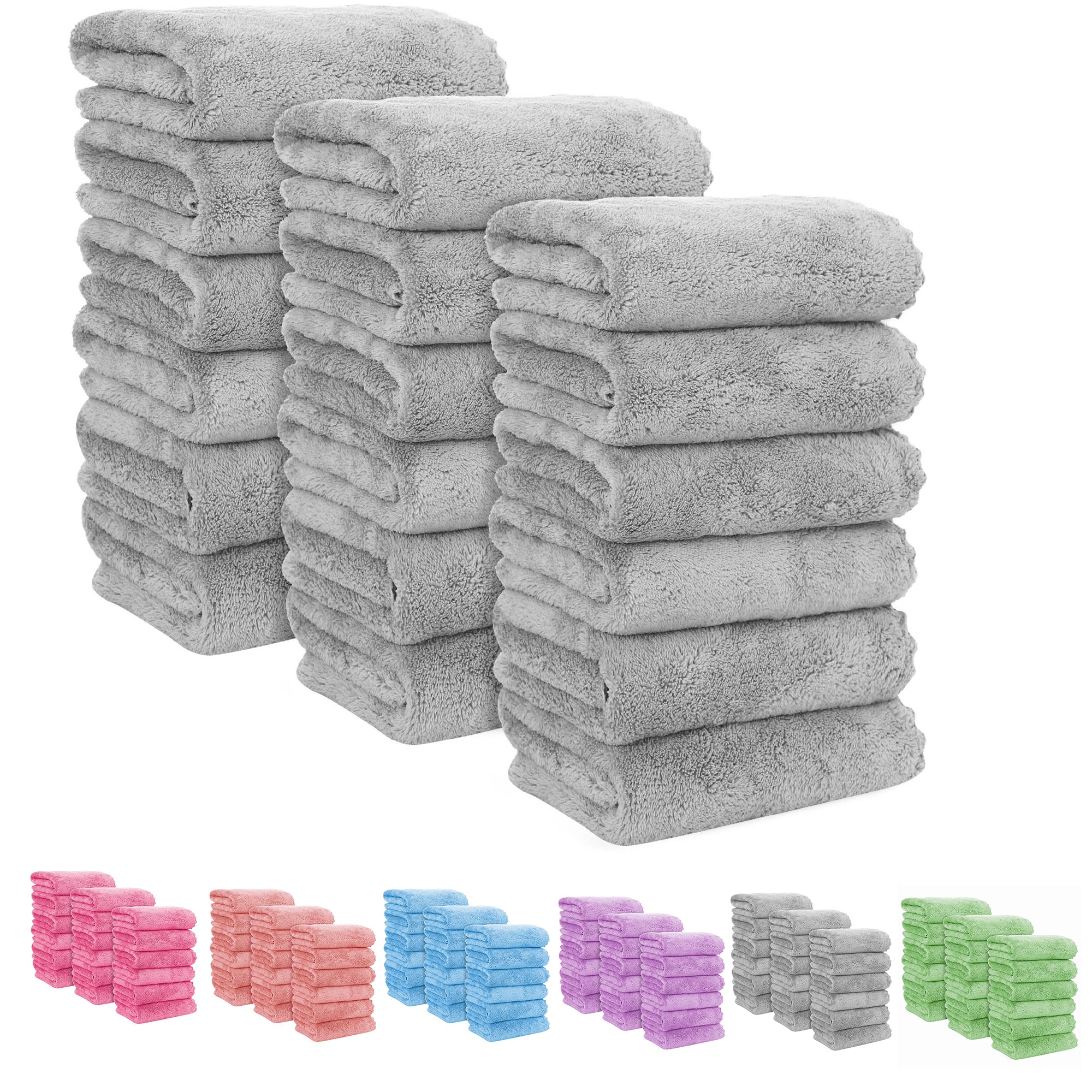 6pcs Microfiber Hand Towel Set Coral Velvet Highly Absorbent Quick Drying