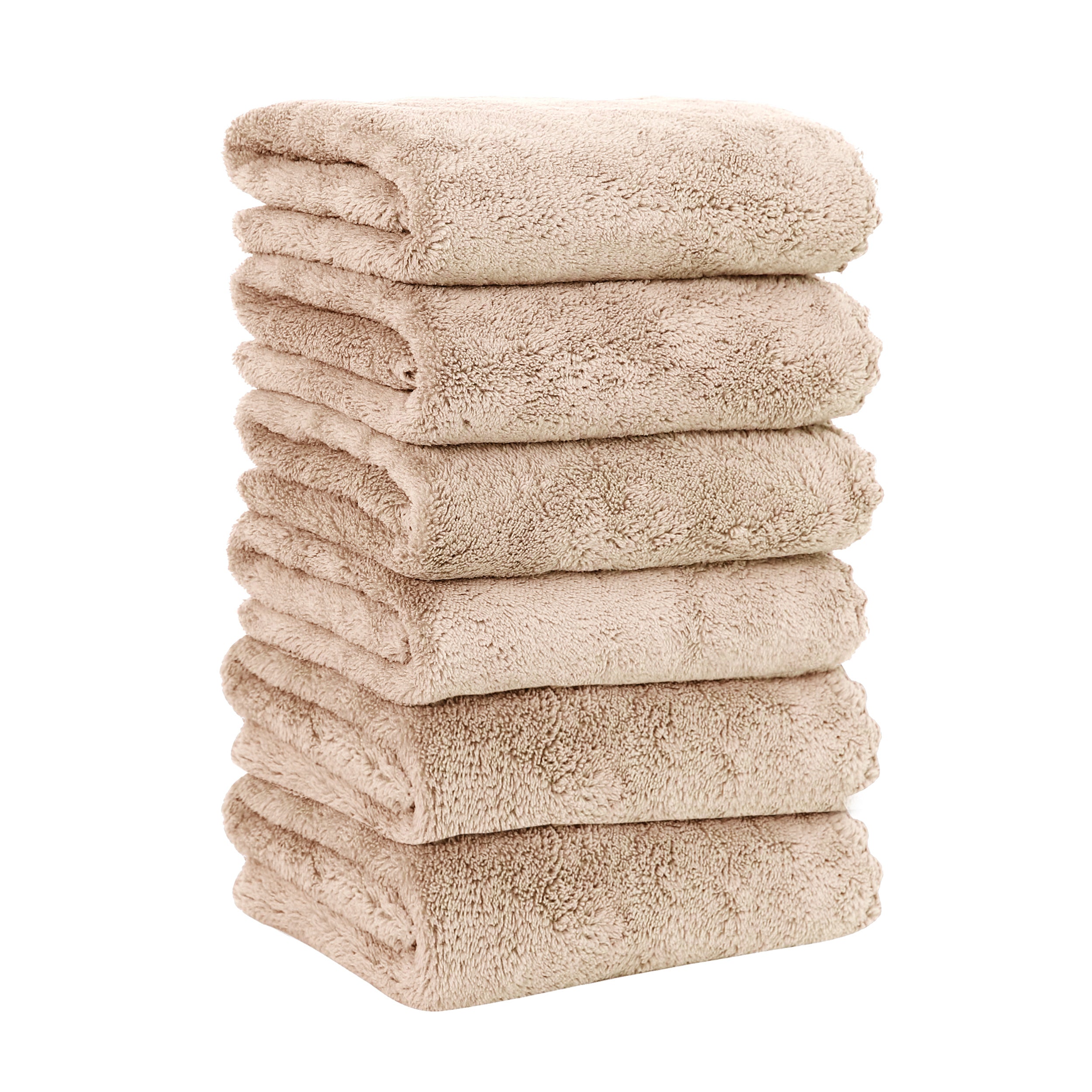 6pcs Microfiber Hand Towel Set Coral Velvet Highly Absorbent Quick Drying