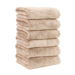 6pcs Microfiber Hand Towel Set Coral Velvet Highly Absorbent Quick Drying