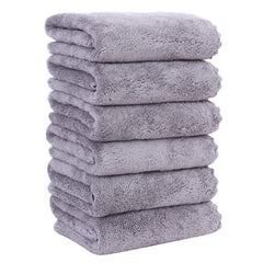 6pcs Microfiber Hand Towel Set Coral Velvet Highly Absorbent Quick Drying