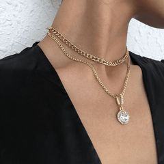 Double Layer Necklace Clavicle Chain Jewelry Gift Women