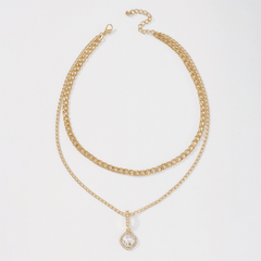 Double Layer Necklace Clavicle Chain Jewelry Gift Women