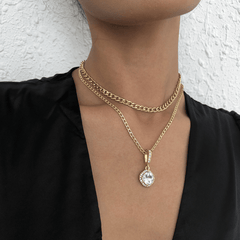 Double Layer Necklace Clavicle Chain Jewelry Gift Women