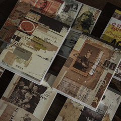 Retro Literary Journal Collage Sticker Book Time Series - 50 Sheets