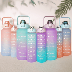 3pcs Gradient Water Bottles 2000 900 280ml PC Material Outdoor Camping Hiking