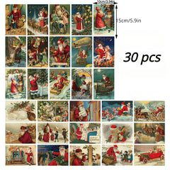 30pcs Christmas Postcards Wall Decoration Cards Christmas Photos Background