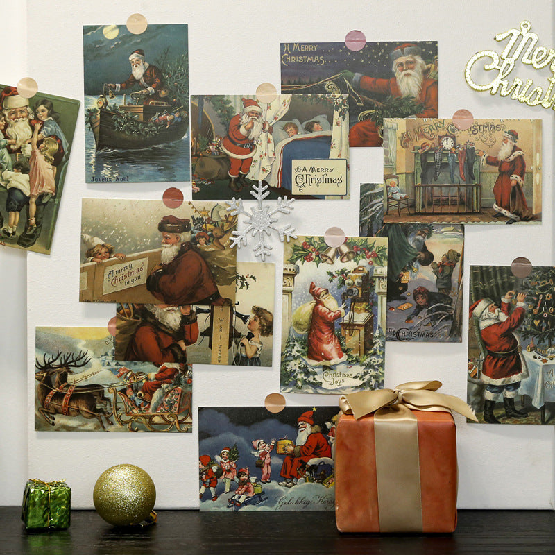 30pcs Christmas Postcards Wall Decoration Cards Christmas Photos Background