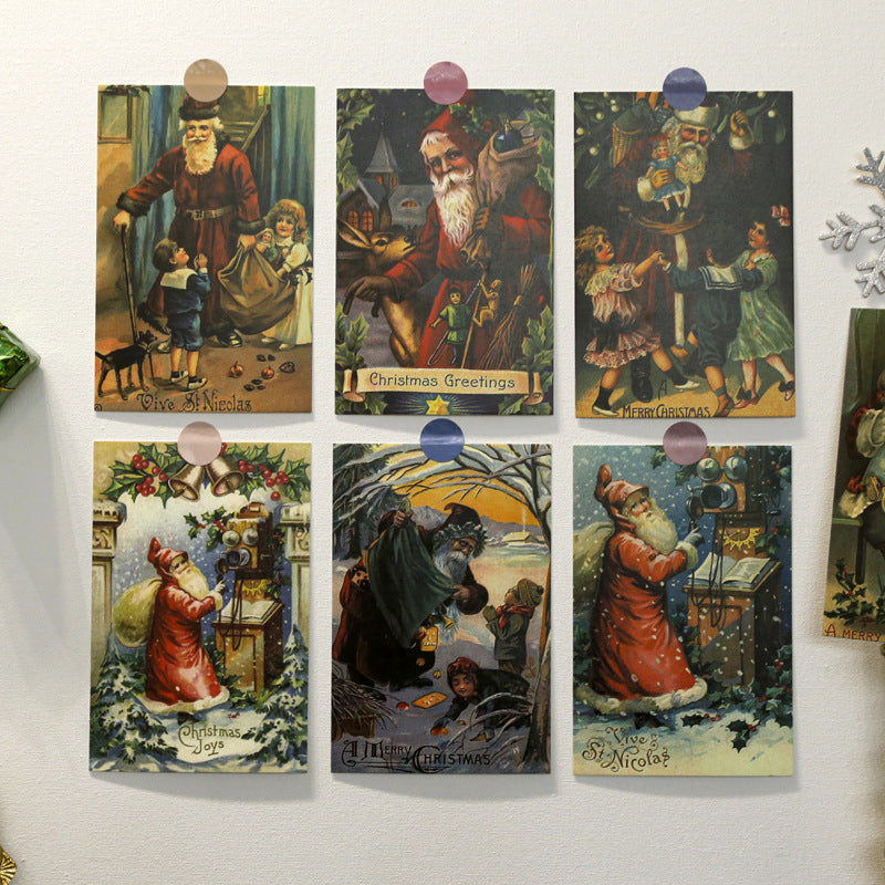 30pcs Christmas Postcards Wall Decoration Cards Christmas Photos Background