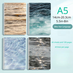 Ocean Wave Notebook 4pcs Thickened Student Prize 120 Pages 13 97 Cm