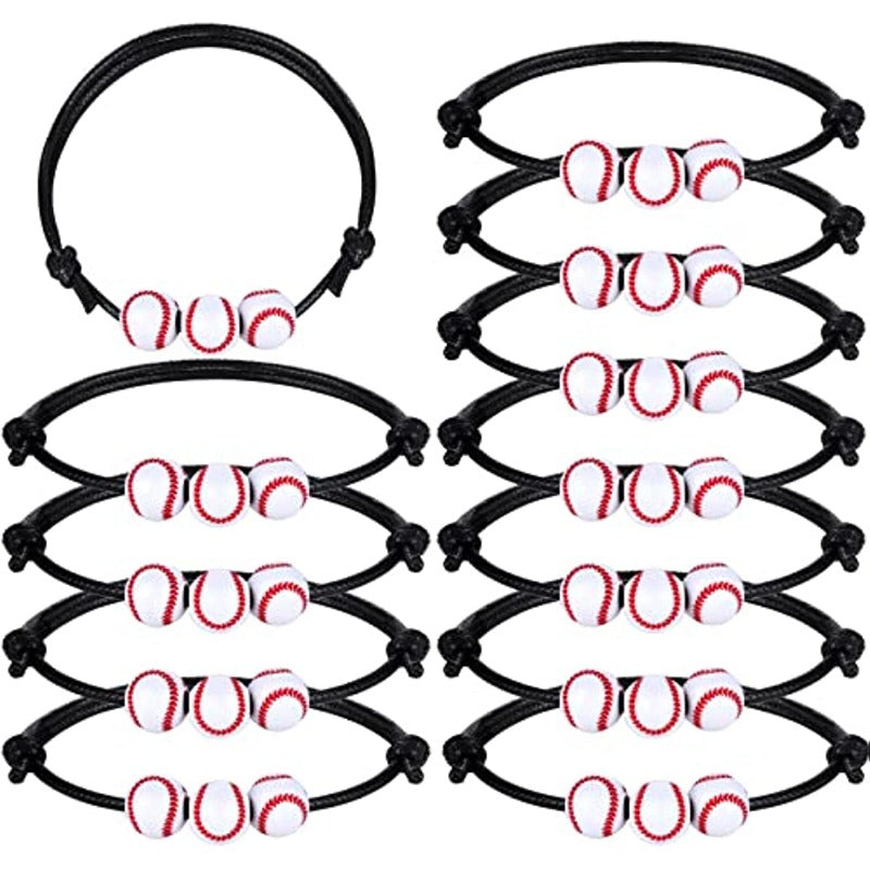 12 Pack Baseball Bracelets for Sports Birthday Parties & Favors