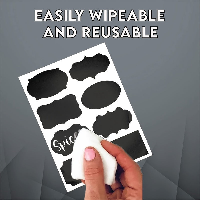 40 Pcs Reusable Waterproof Chalkboard Label Stickers with Chalk Marker