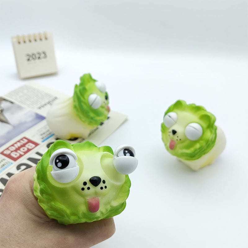 Vegetable Dog Decompressing Toy with Exploding Eyes
