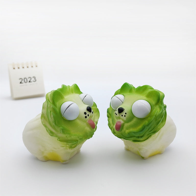 Vegetable Dog Decompressing Toy with Exploding Eyes