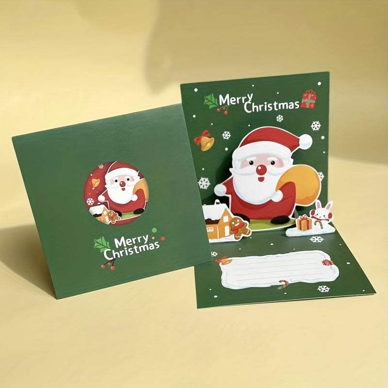 3D Folding Christmas Greeting Card Festive Decoration Home Office
