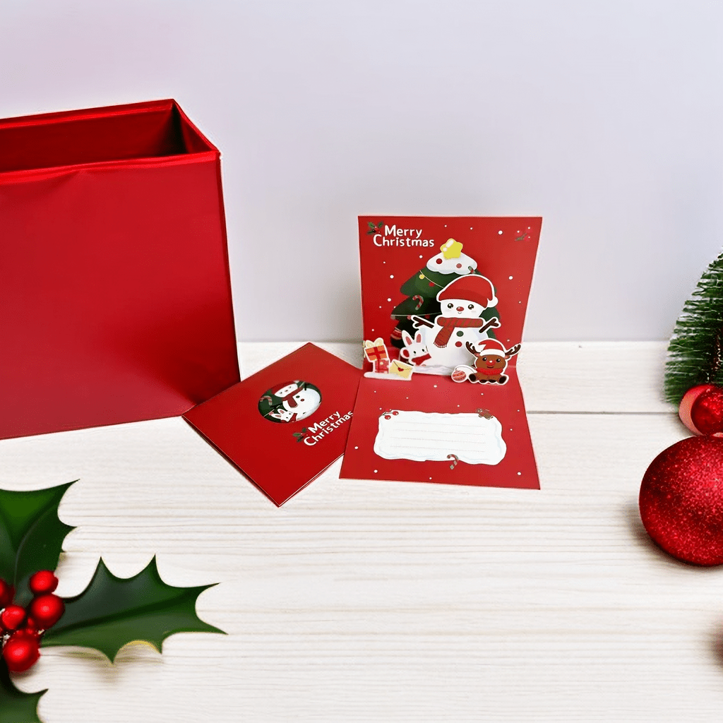 3D Folding Christmas Greeting Card Festive Decoration Home Office