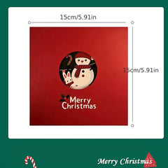 3D Folding Christmas Greeting Card Festive Decoration Home Office