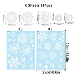 Snowflake Window Stickers Set - Christmas Winter Door Decoration